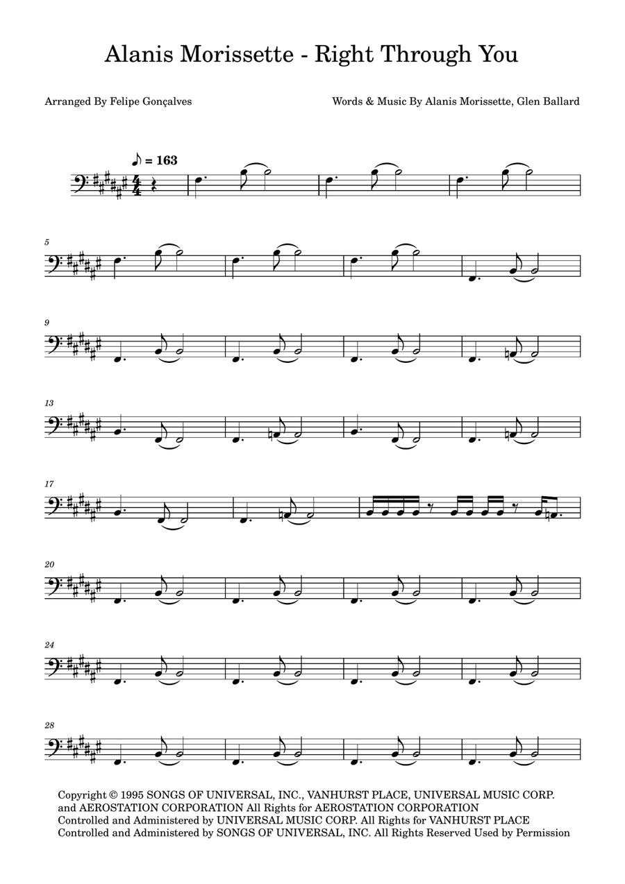 Right Through You Right Through You Acoustic Guitar scores gallery preview page 1