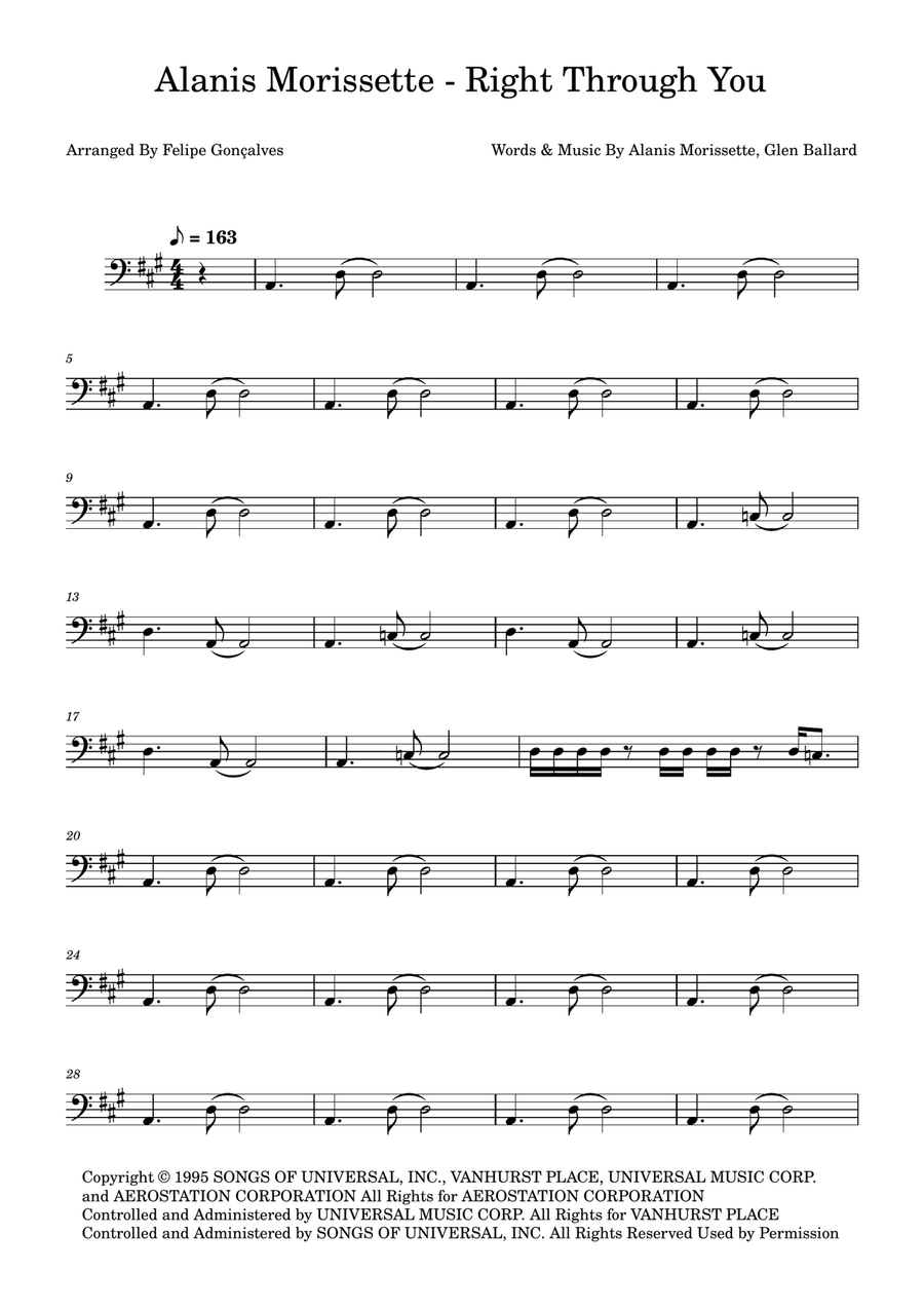 Right Through You Right Through You Acoustic Guitar scores gallery preview page 1