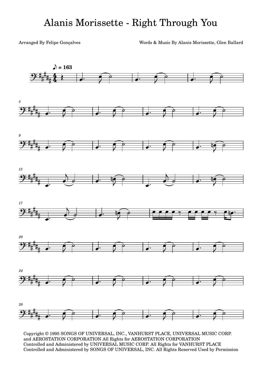 Right Through You Right Through You Acoustic Guitar scores gallery preview page 1