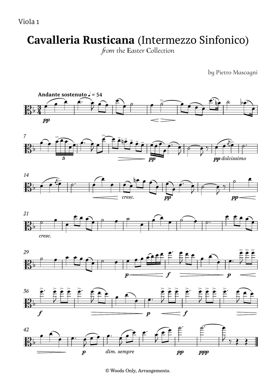 Intermezzo Sinfonico by Pietro Mascagni for Viola Quartet String Quartet scores gallery preview page 3