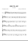 Ode to Joy - Flute in F# Major - Beginner Level - Sheet Music
