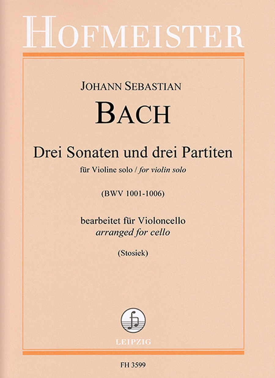 Drei Sonaten und drei Partiten Cello scores gallery preview page 1