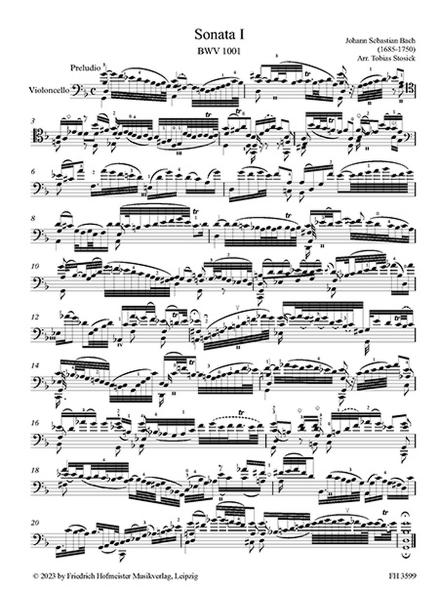 Drei Sonaten und drei Partiten Cello scores gallery preview page 2