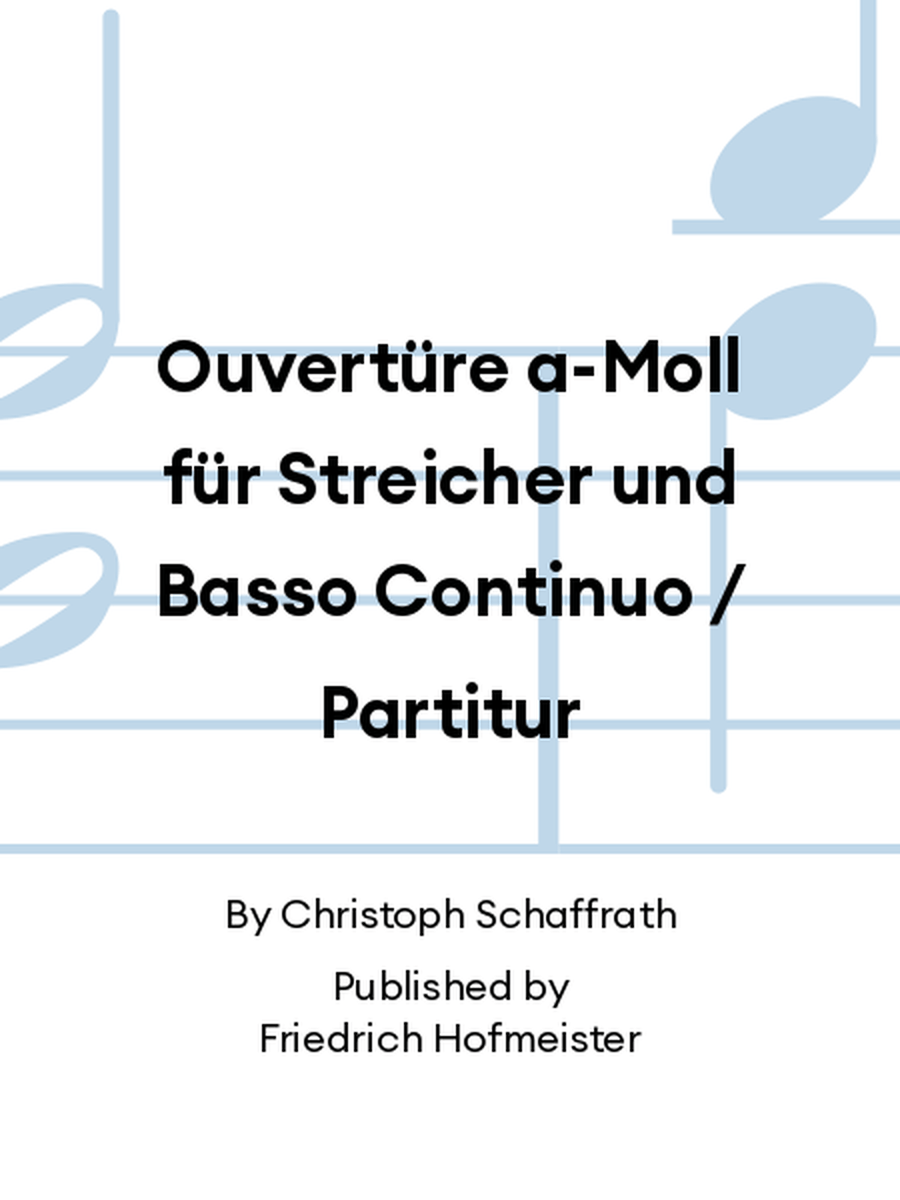 Ouvertüre a-Moll für Streicher und Basso Continuo / Partitur Harpsichord scores gallery preview page 1