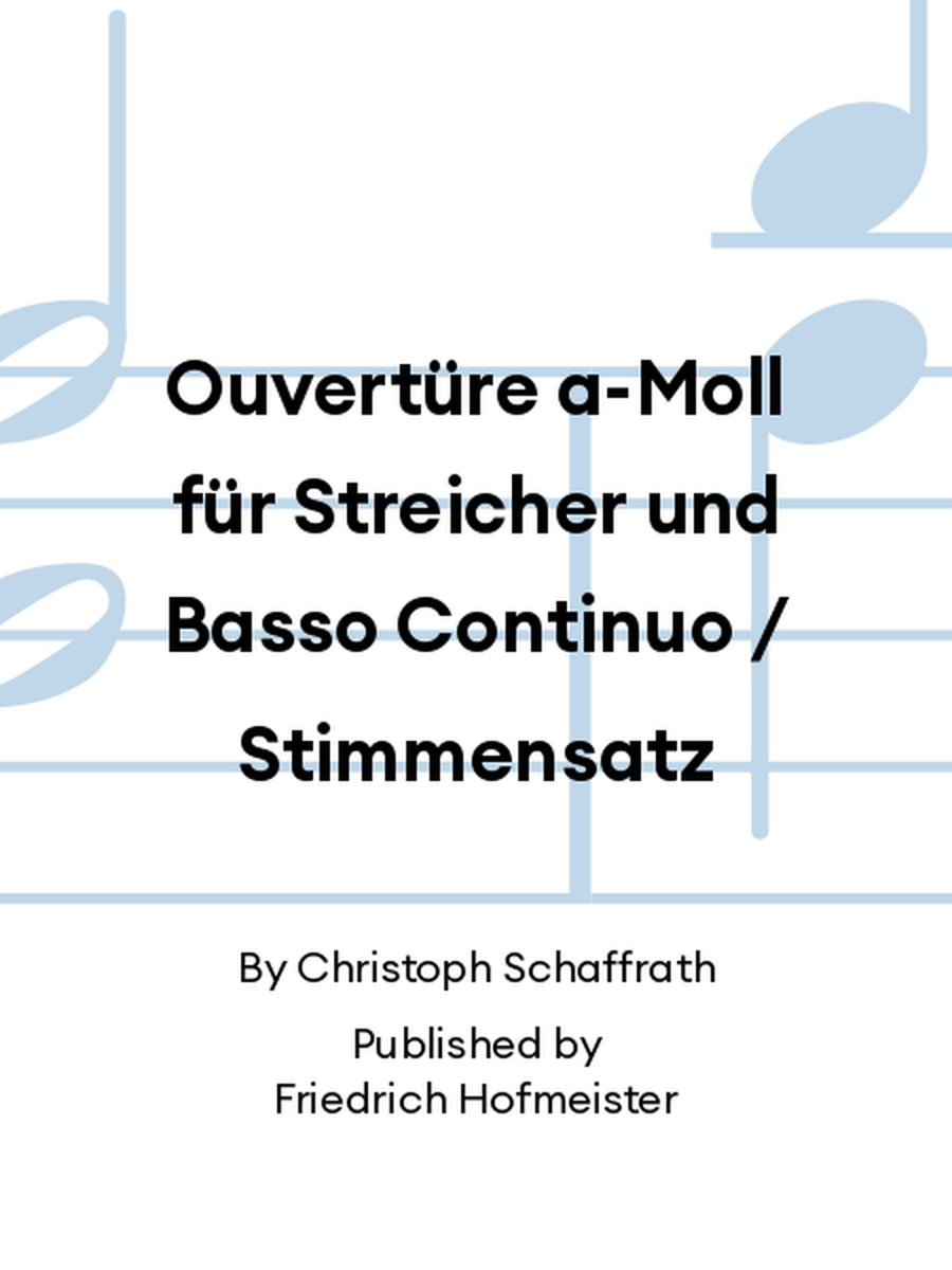 Ouvertüre a-Moll für Streicher und Basso Continuo / Stimmensatz Piano and Keyboard scores gallery preview page 1