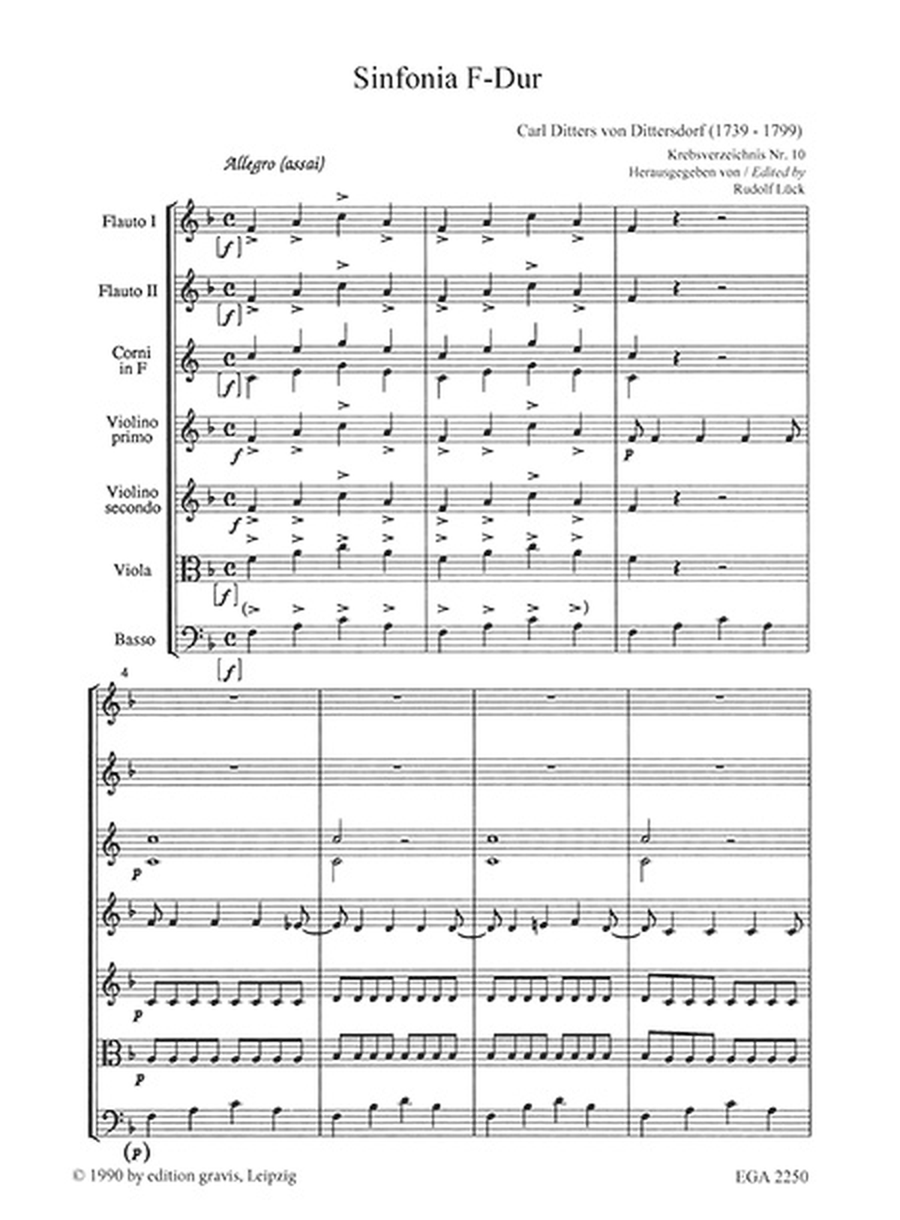 Sinfonia F-Dur / Partitur Score scores gallery preview page 2