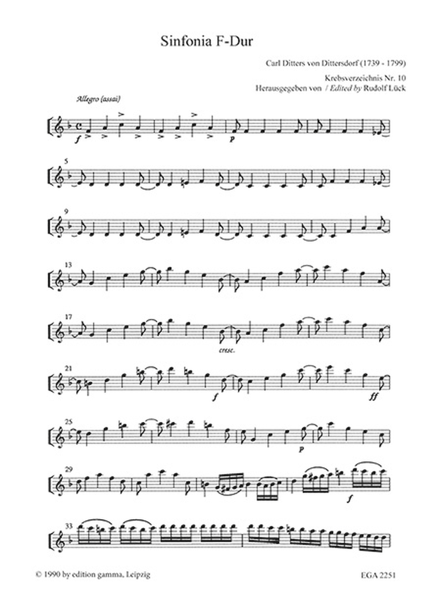Sinfonia F-Dur / Violine I Violin scores gallery preview page 2