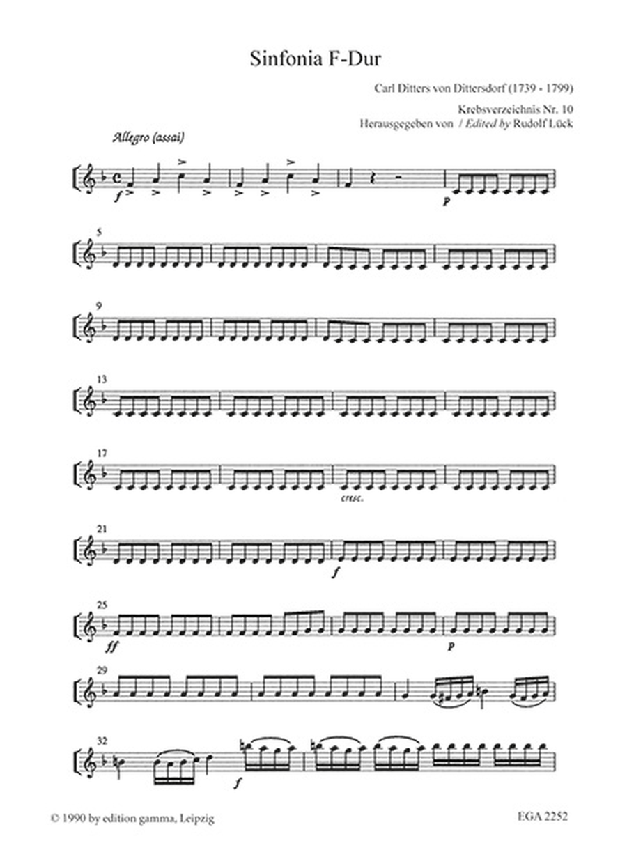 Sinfonia F-Dur / Violine II Violin scores gallery preview page 2