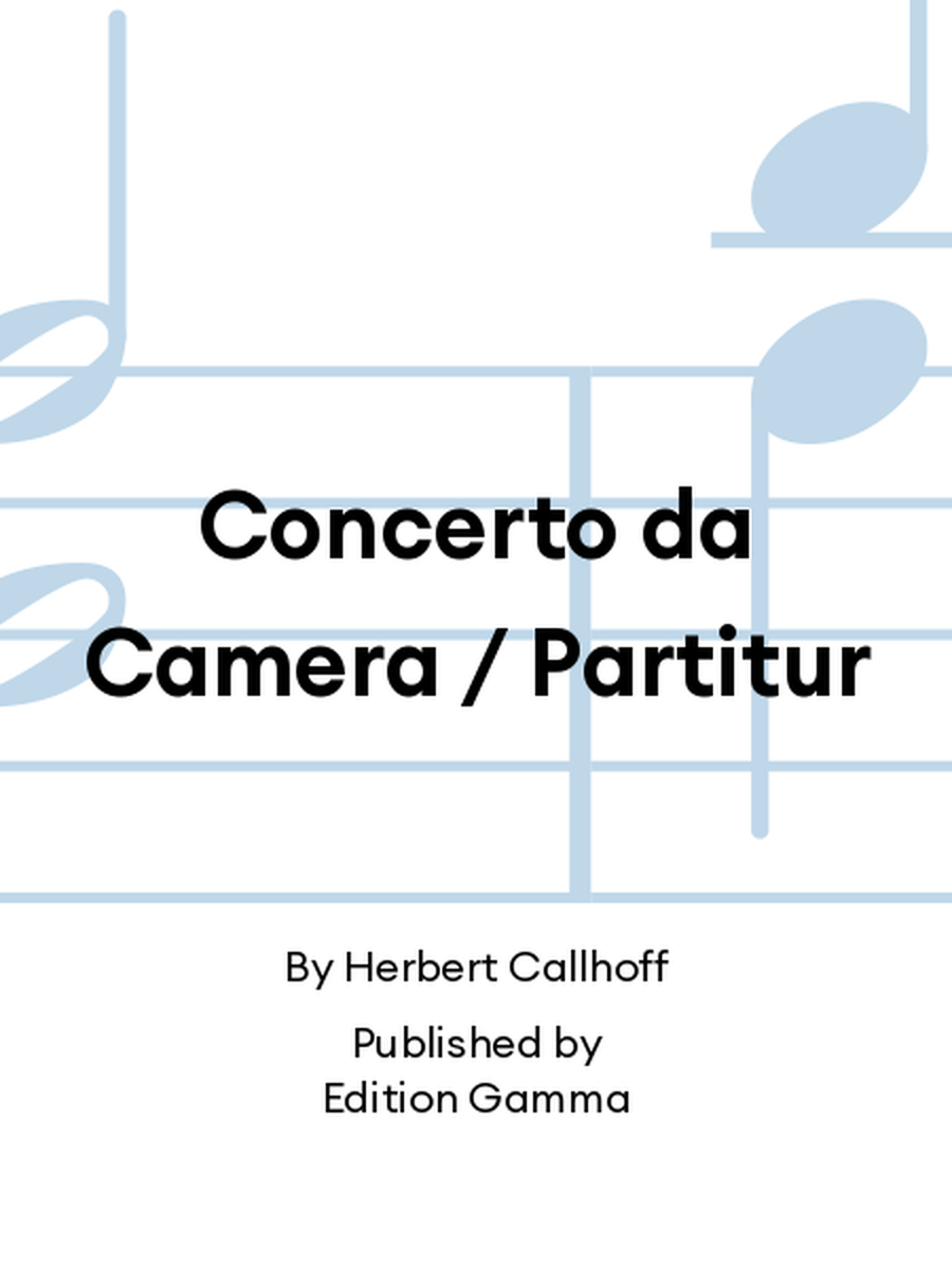 Concerto da Camera / Partitur Clarinet scores gallery preview page 1