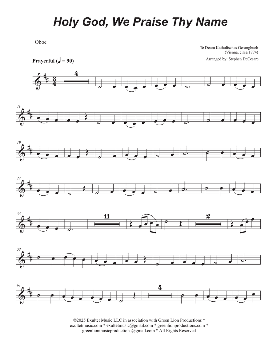Holy God, We Praise Thy Name (Oboe solo and Organ) Organ scores gallery preview page 6