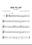 Ode to Joy - Flute in F Major - Beginner Level Letter Names - Sheet Music