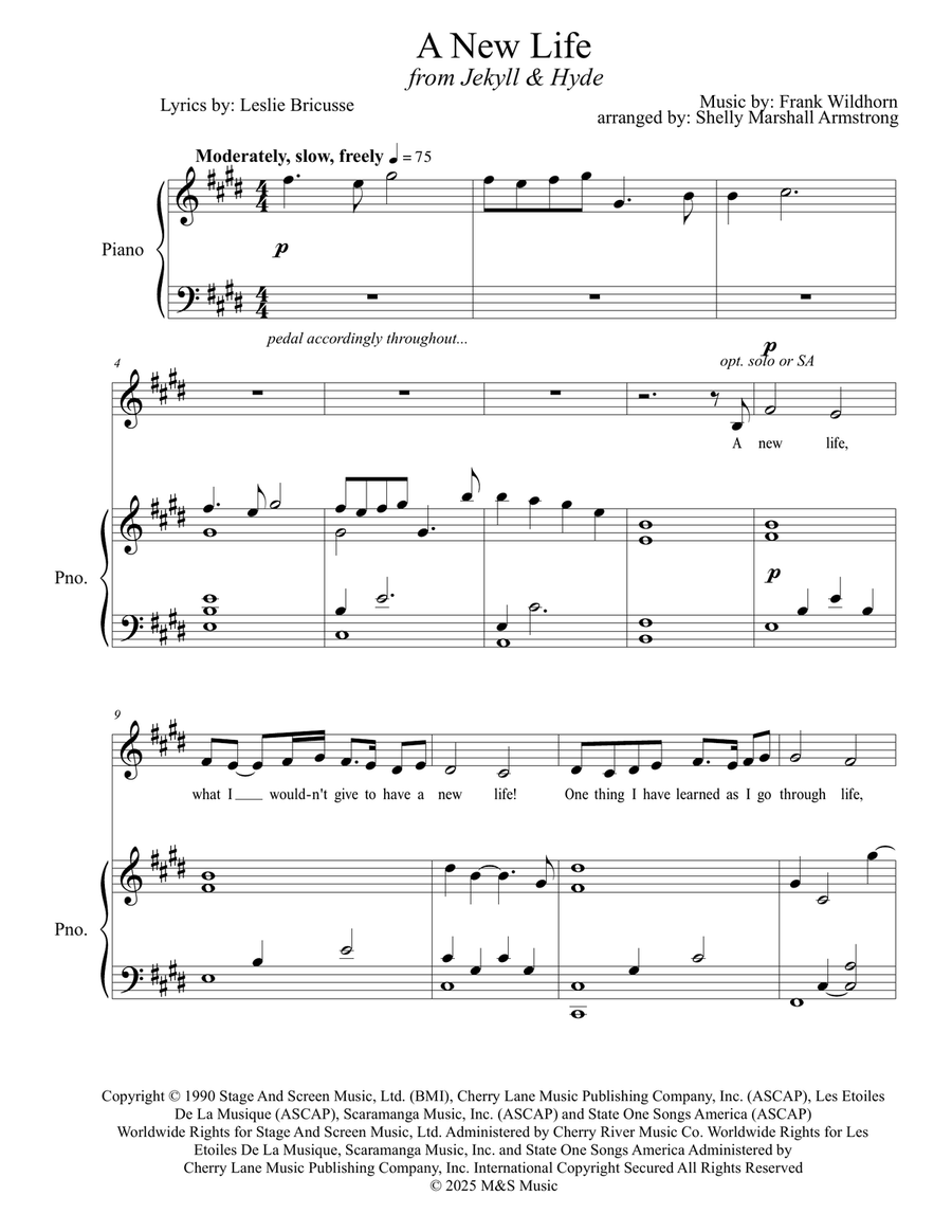 A New Life A New Life 4-Part scores gallery preview page 1