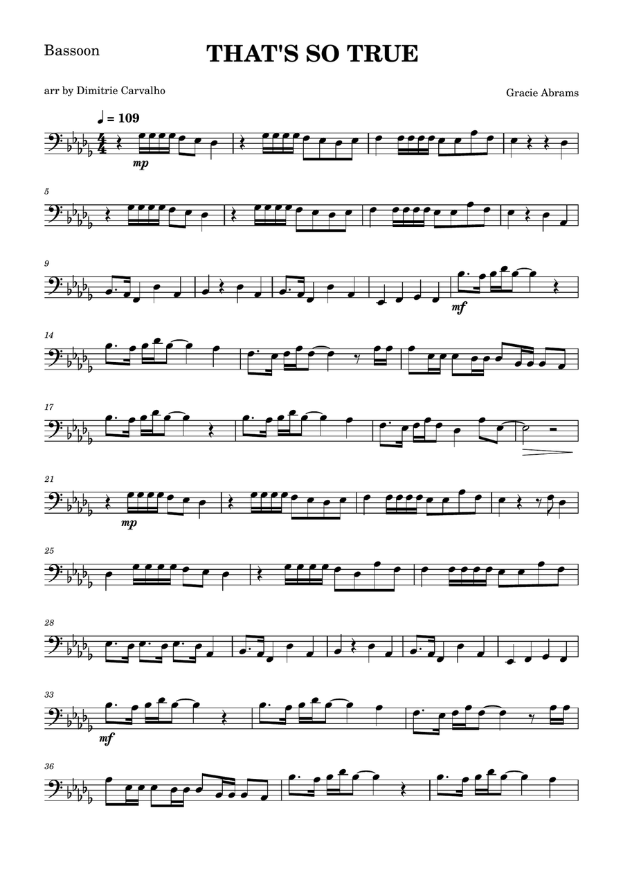 That's So True That's So True Bassoon Solo scores gallery preview page 1