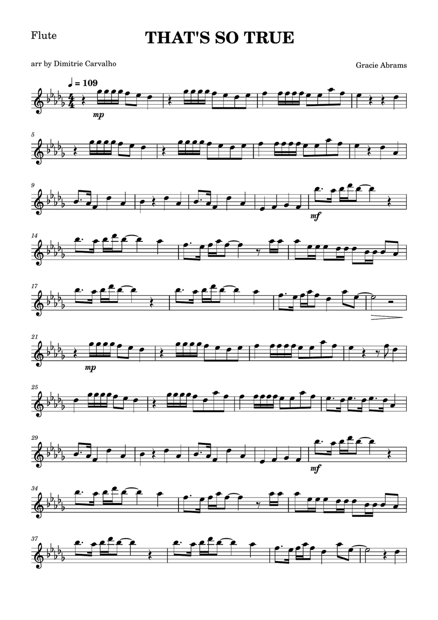 That's So True That's So True Flute Solo scores gallery preview page 1