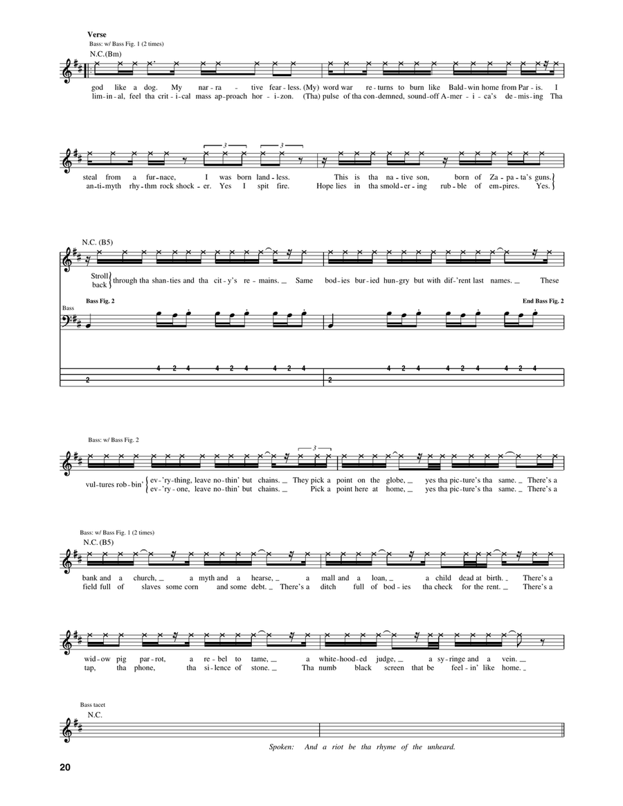 Calm Like A Bomb Calm Like A Bomb Bass Guitar Tablature scores gallery preview page 2