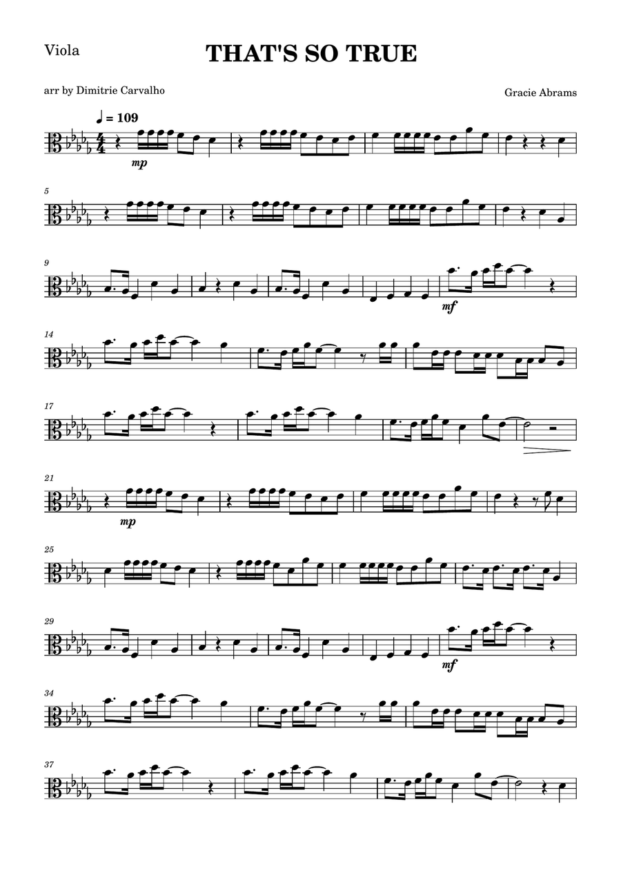That's So True That's So True Viola Solo scores gallery preview page 1