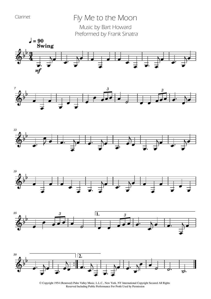 Fly Me To The Moon (In Other Words) Woodwind Duet scores gallery preview page 2