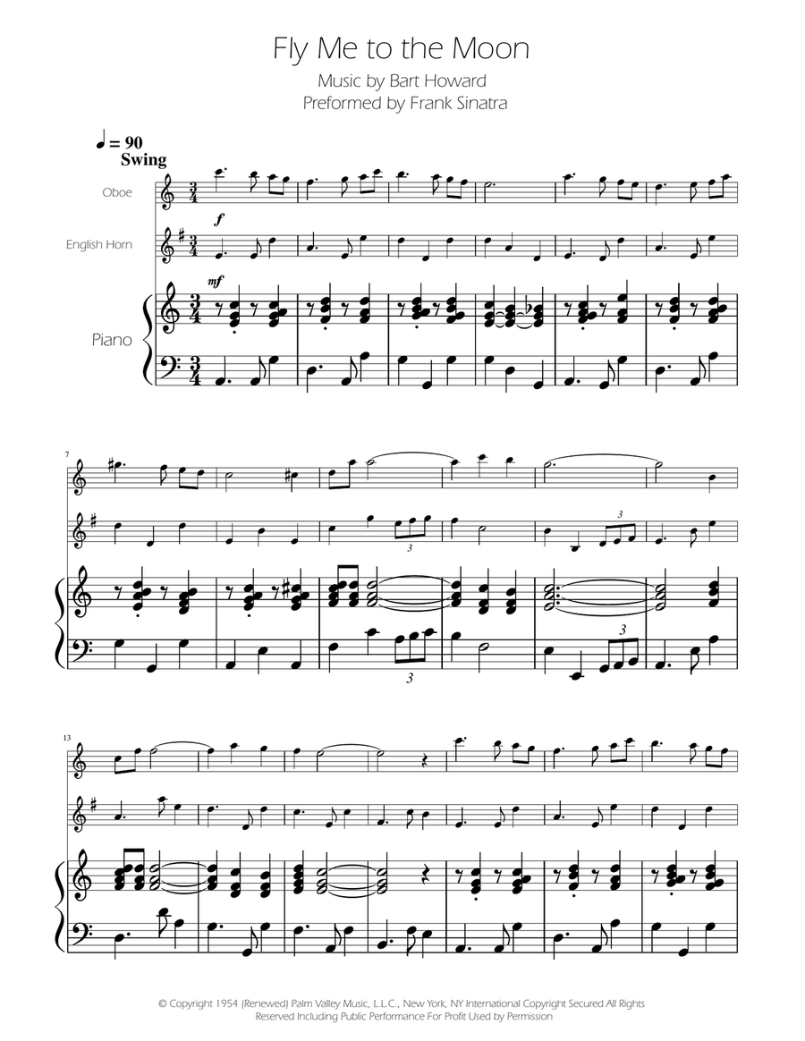 Fly Me To The Moon (In Other Words) Woodwind Duet scores gallery preview page 1