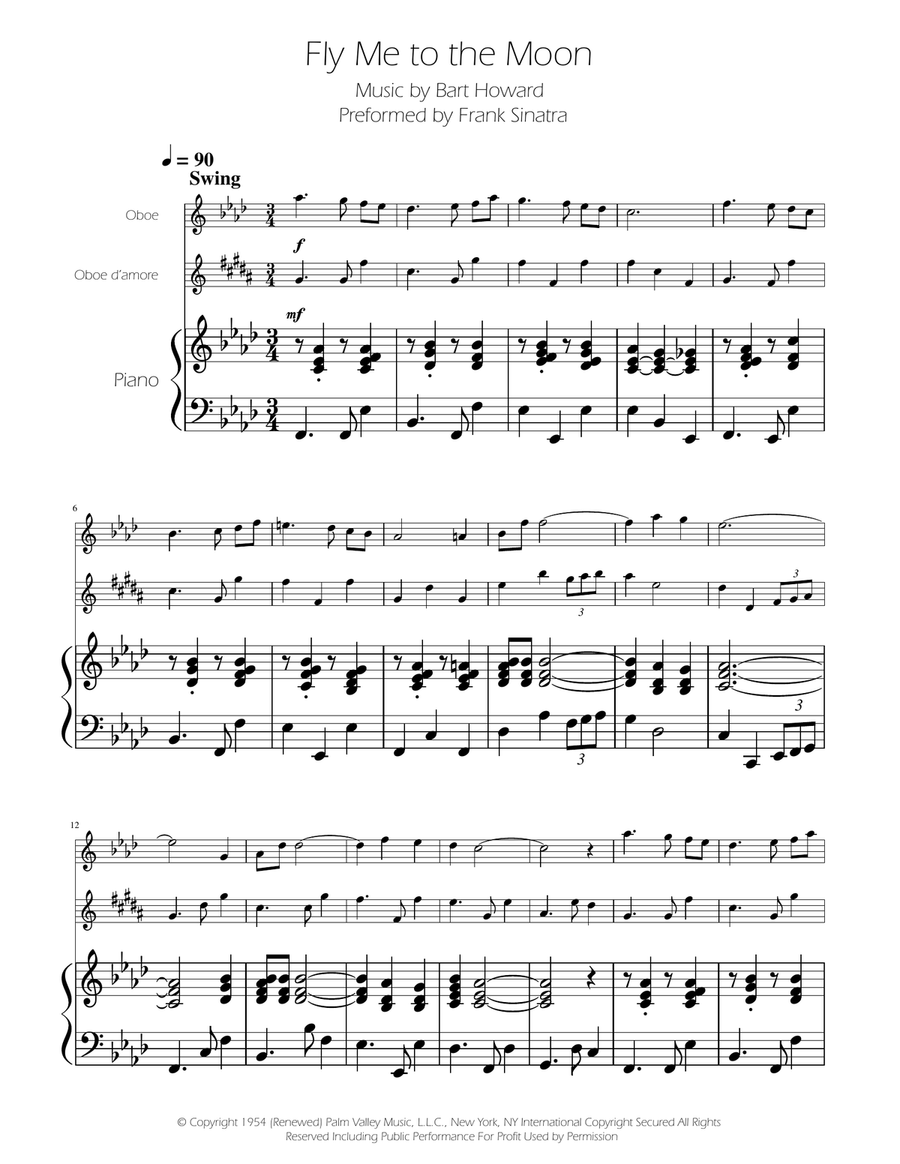 Fly Me To The Moon (In Other Words) Woodwind Duet scores gallery preview page 1
