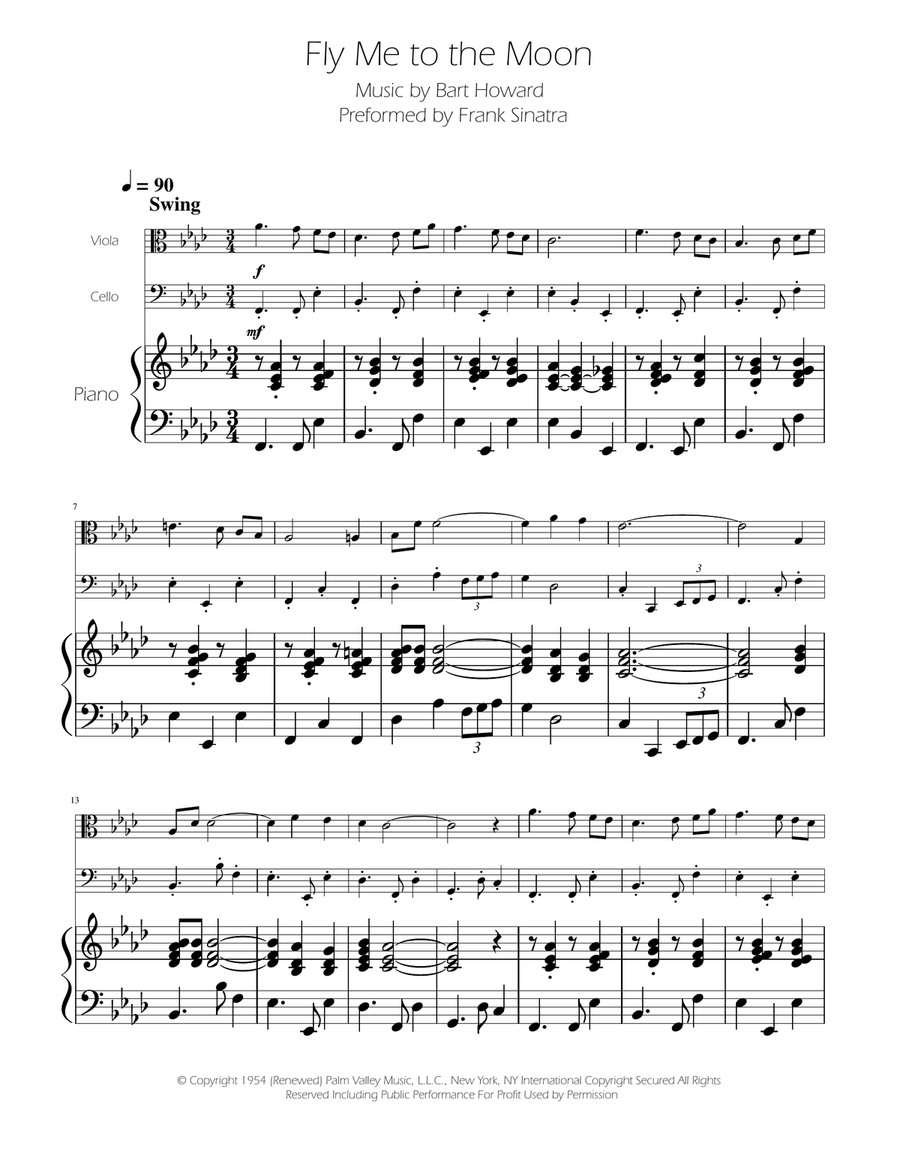 Fly Me To The Moon (In Other Words) String Duet scores gallery preview page 1