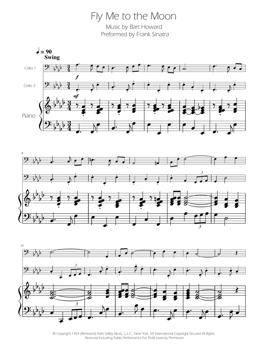 Fly Me To The Moon (In Other Words) String Duet scores gallery preview page 1