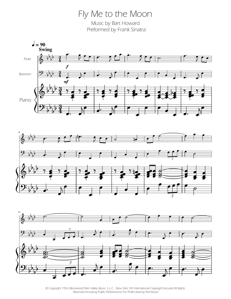 Fly Me To The Moon (In Other Words) Woodwind Duet scores gallery preview page 1