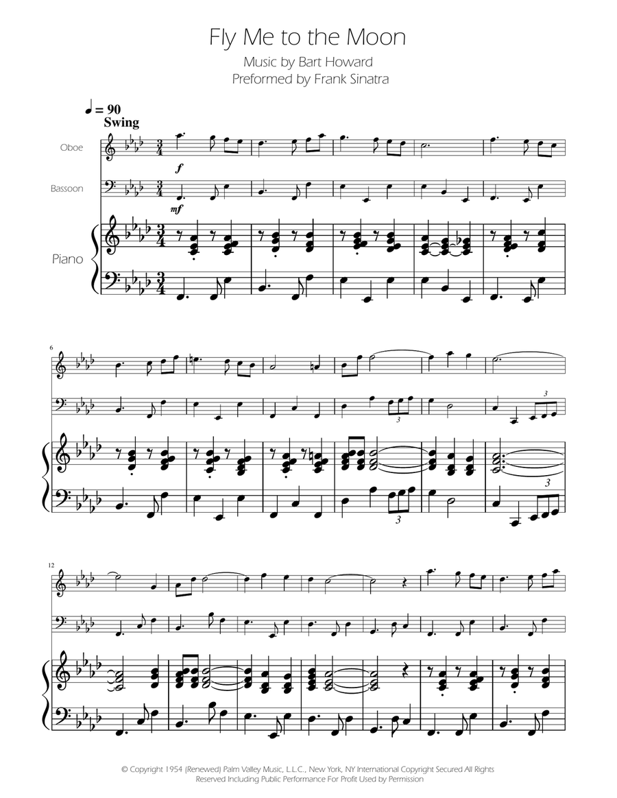 Fly Me To The Moon (In Other Words) Woodwind Duet scores gallery preview page 1