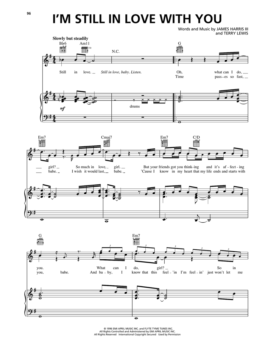 I'm Still In Love With You Piano, Vocal, Guitar scores gallery preview page 1