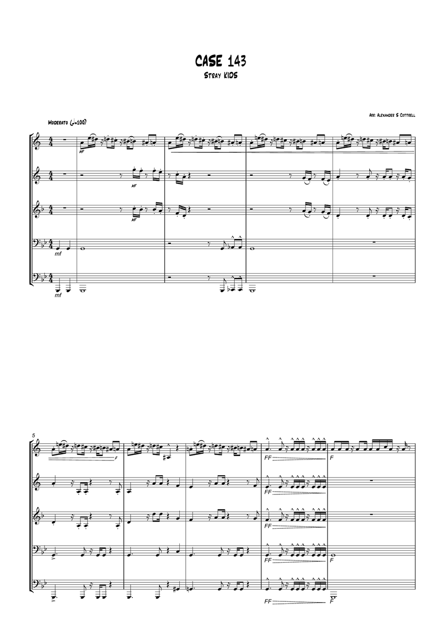 Case 143 Case 143 Brass Quintet scores gallery preview page 1
