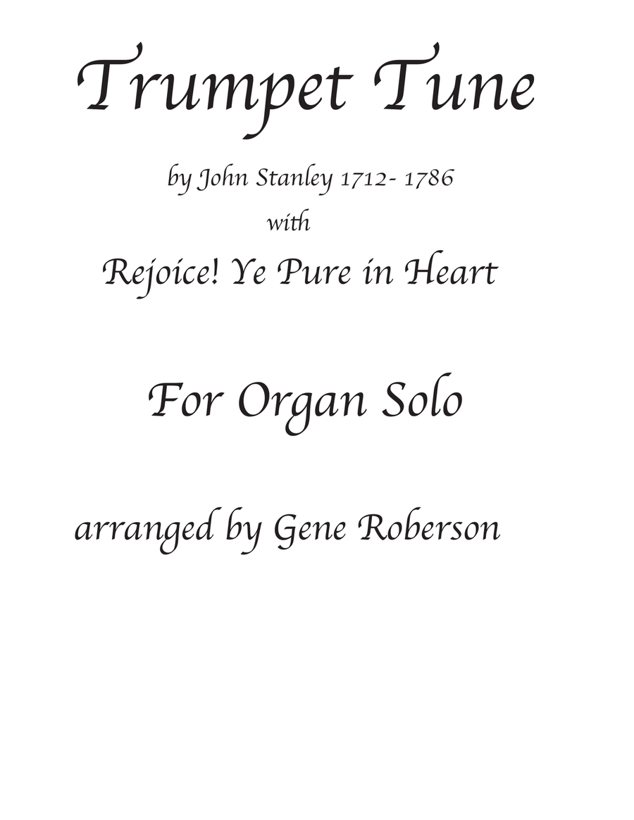 Trumpet Tune Stanley with Rejoice Ye Pure in Heart Organ Trumpet scores gallery preview page 1