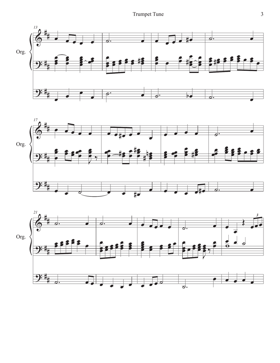 Trumpet Tune Stanley with Rejoice Ye Pure in Heart Organ Trumpet scores gallery preview page 3