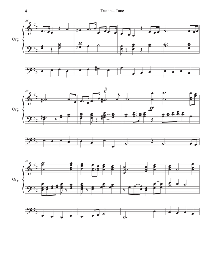 Trumpet Tune Stanley with Rejoice Ye Pure in Heart Organ Trumpet scores gallery preview page 4