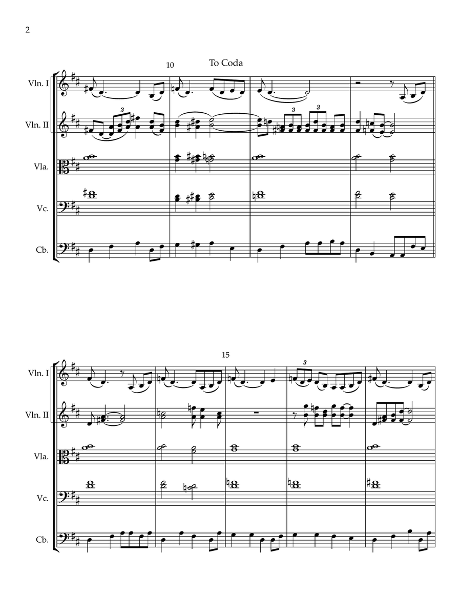 Medley: Walkin' After Midnight with Crazy, Back In Baby's Arms, I Fall To Pieces, and Sweet Dreams String Orchestra scores gallery preview page 2