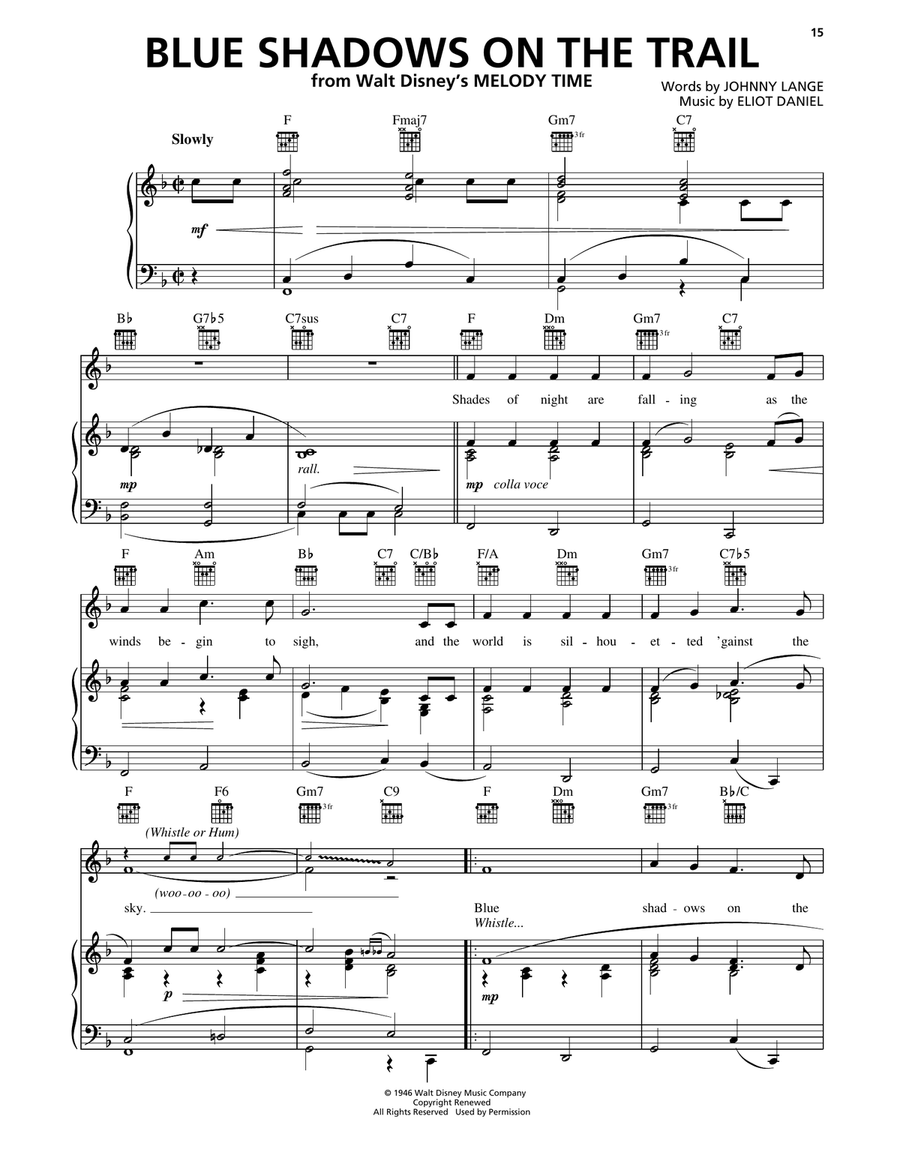 Blue Shadows On The Trail Piano, Vocal, Guitar scores gallery preview page 1