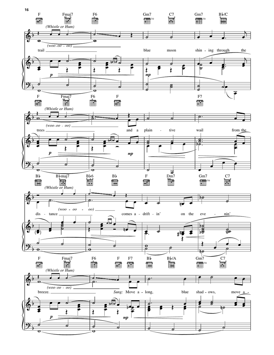 Blue Shadows On The Trail Piano, Vocal, Guitar scores gallery preview page 2