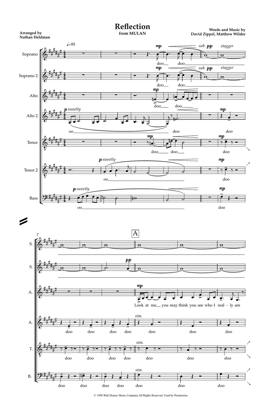 Reflection Reflection Divisi scores gallery preview page 1