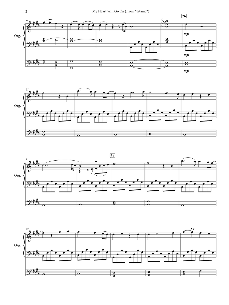 My Heart Will Go On (Love Theme From 'titanic') Organ Solo scores gallery preview page 3