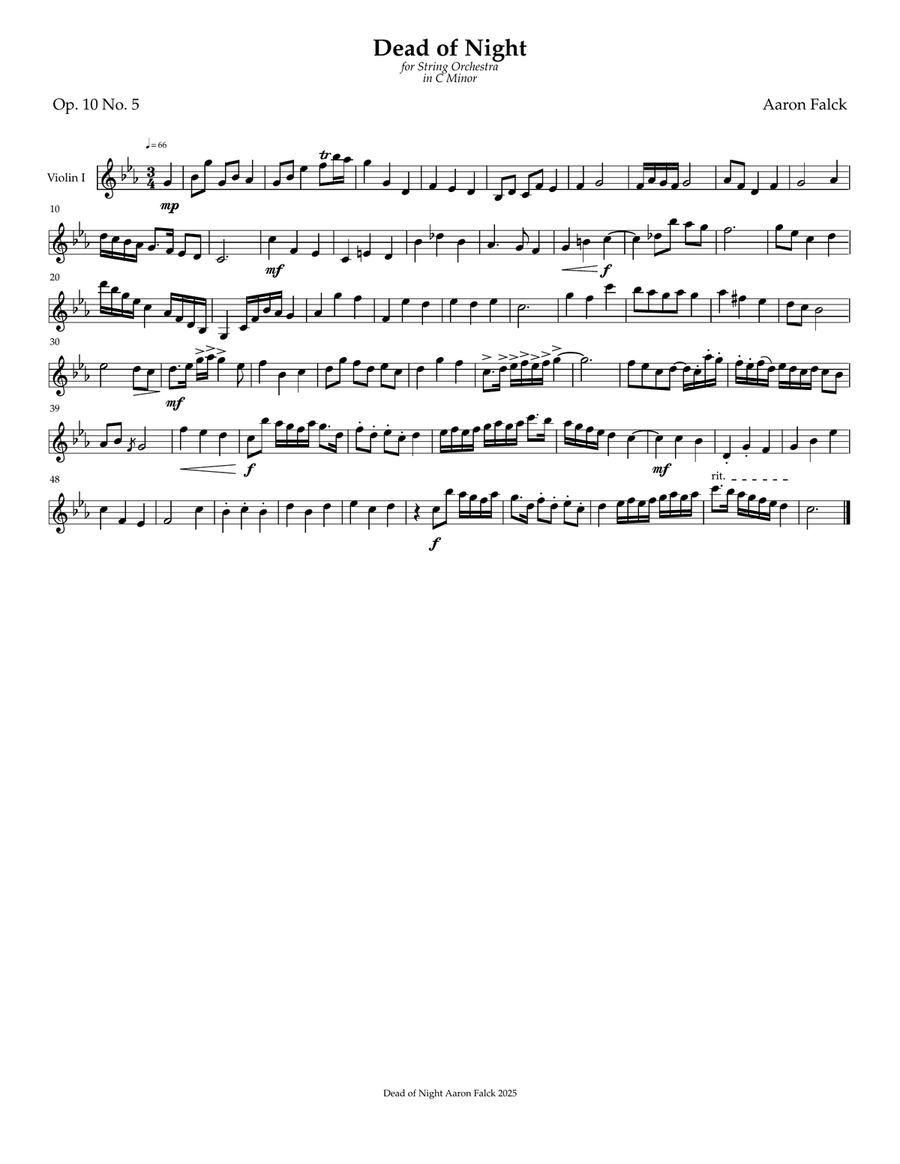 Dead of Night for String Orchestra (Op. 10 No. 5) String Orchestra scores gallery preview page 4