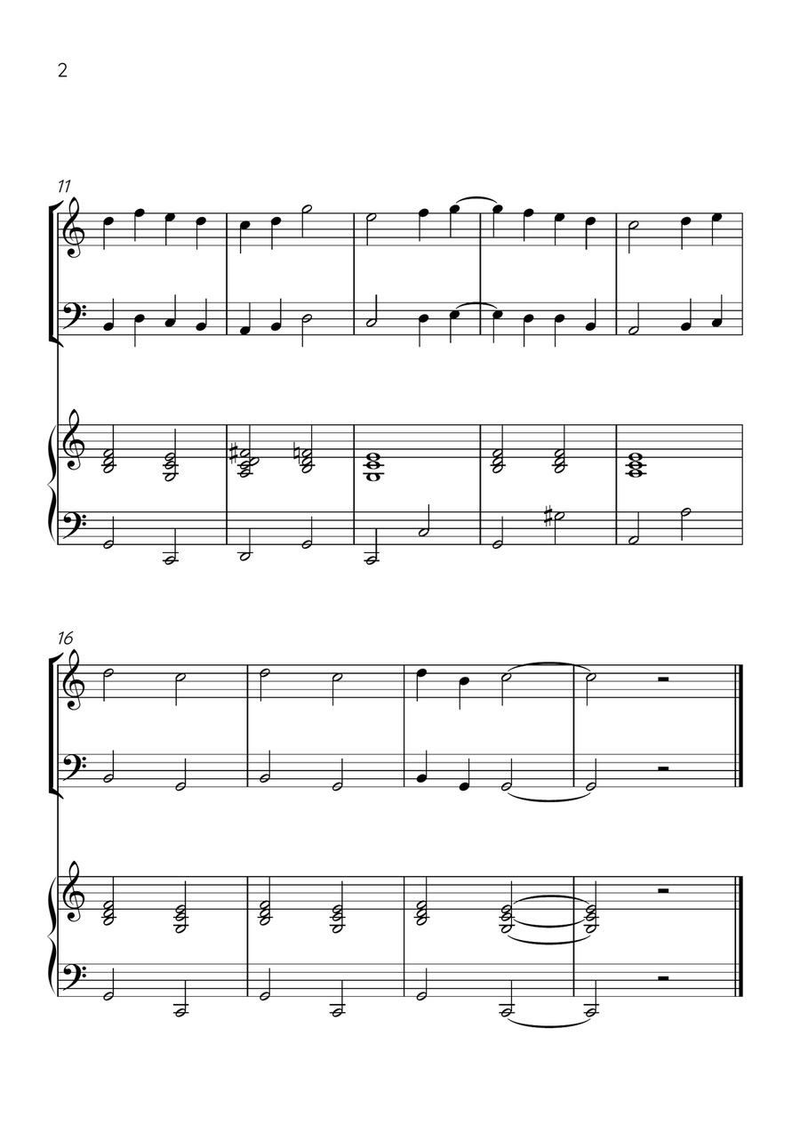 Ode to Joy - Violin, Cello and Piano in C Major - Beginner Level - Sheet Music Piano Trio scores gallery preview page 2