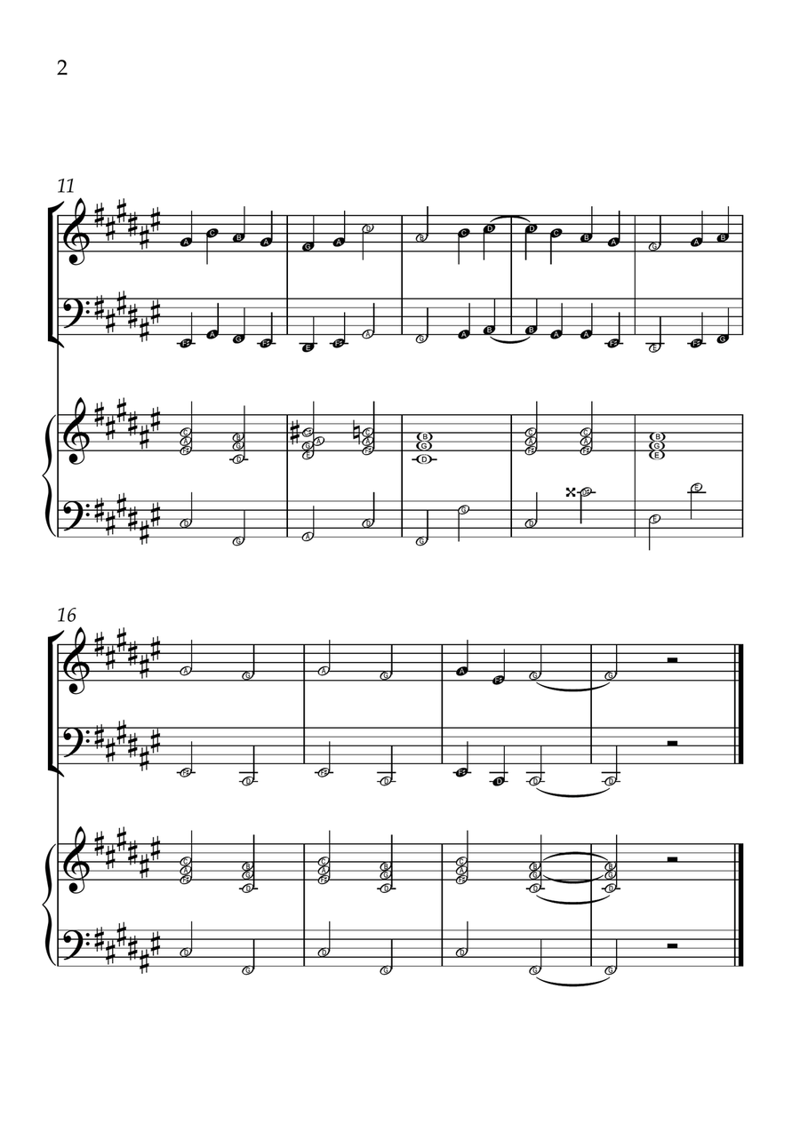 Ode to Joy - Violin, Cello and Piano in F# Major - Beginner Level Letter Names - Sheet Music Piano Trio scores gallery preview page 2