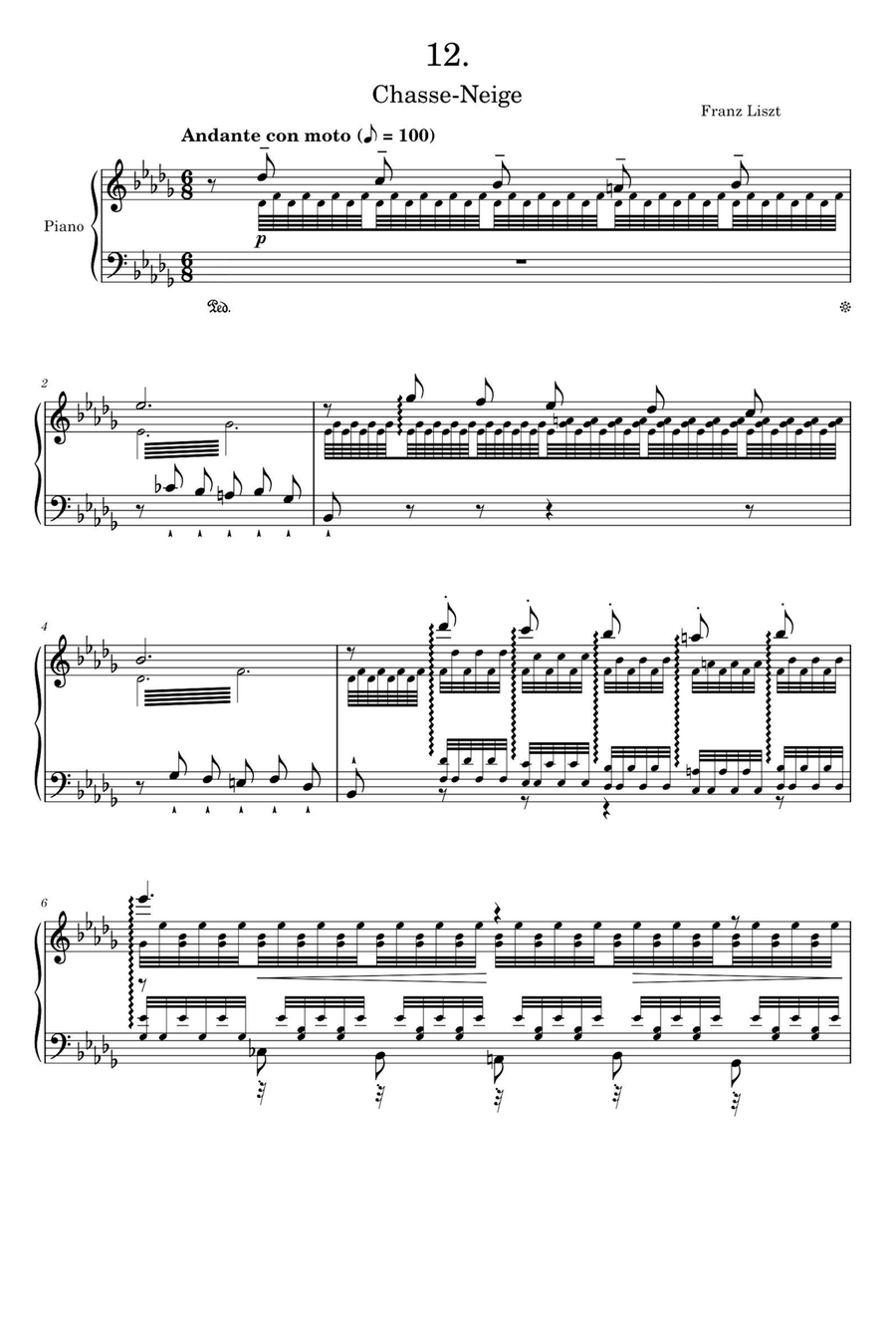 Chasse-Neige - Franz Liszt Piano Solo scores gallery preview page 1