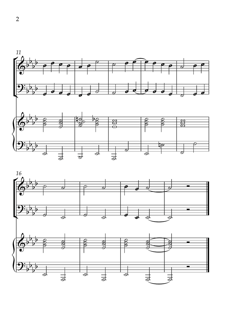 Ode to Joy - Violin and Cello in Ab - Beginner Level - Sheet Music String Duet scores gallery preview page 2