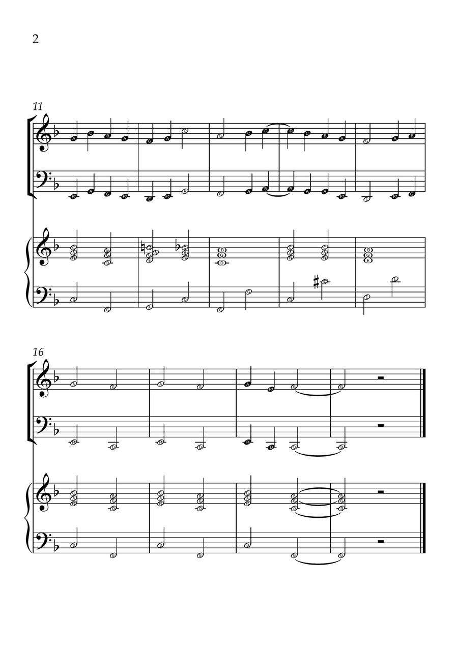 Ode to Joy - Violin and Cello in F Major - Beginner Level - Sheet Music String Duet scores gallery preview page 2