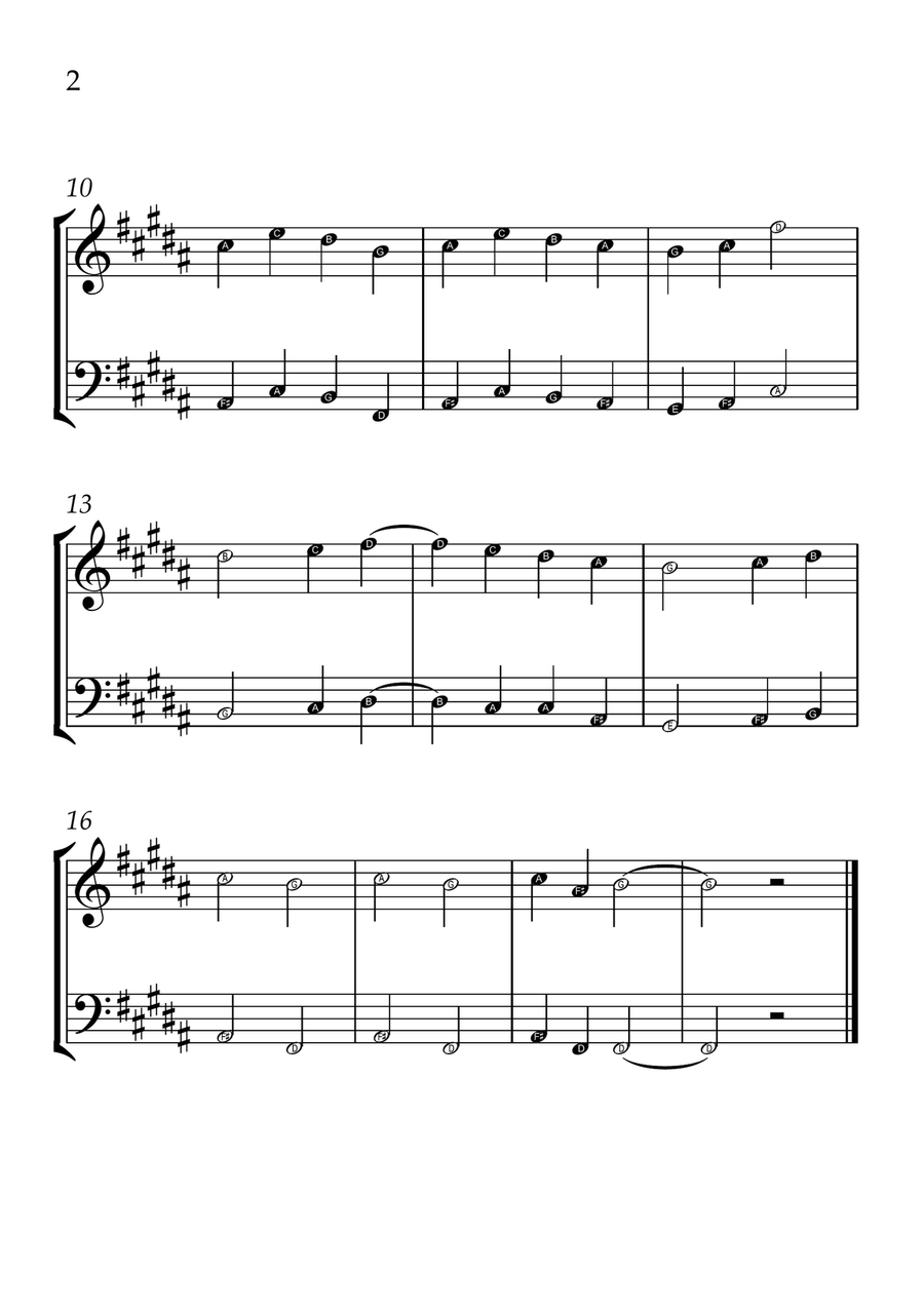 Ode to Joy - Violin and Cello in B Major - Beginner Level Letter Names - Sheet Music String Duet scores gallery preview page 2