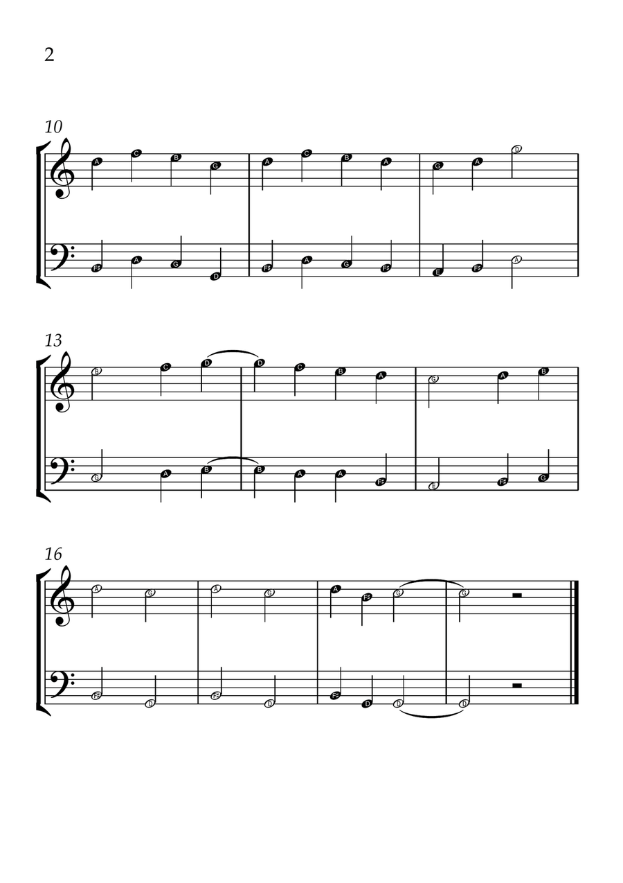 Ode to Joy - Violin and Cello in C Major - Beginner Level Letter Names - Sheet Music String Duet scores gallery preview page 2