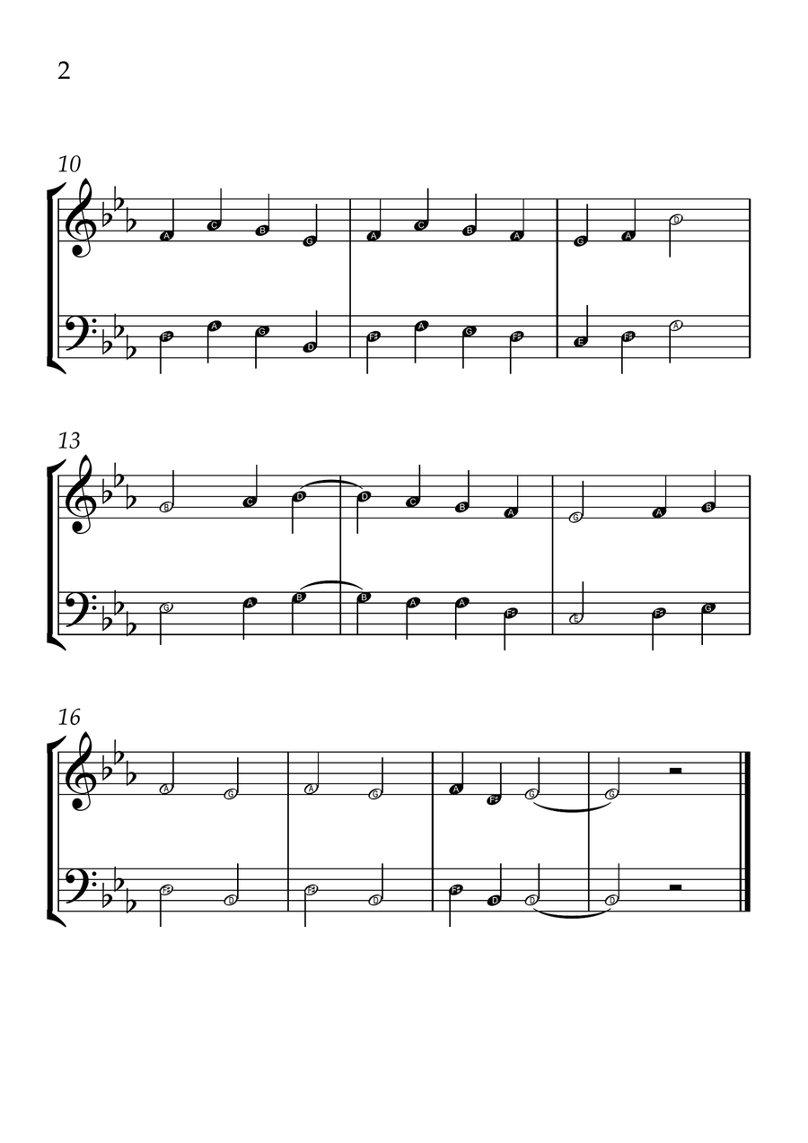 Ode to Joy - Violin and Cello in Eb Major - Beginner Level Letter Names - Sheet Music String Duet scores gallery preview page 2