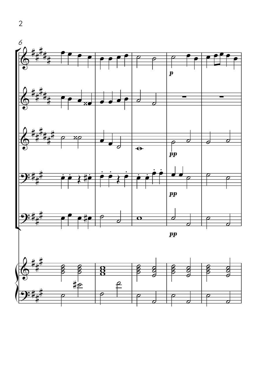 Ode To Joy - Brass Quintet and Piano in A Minor - Beginner Level Brass Quintet scores gallery preview page 2