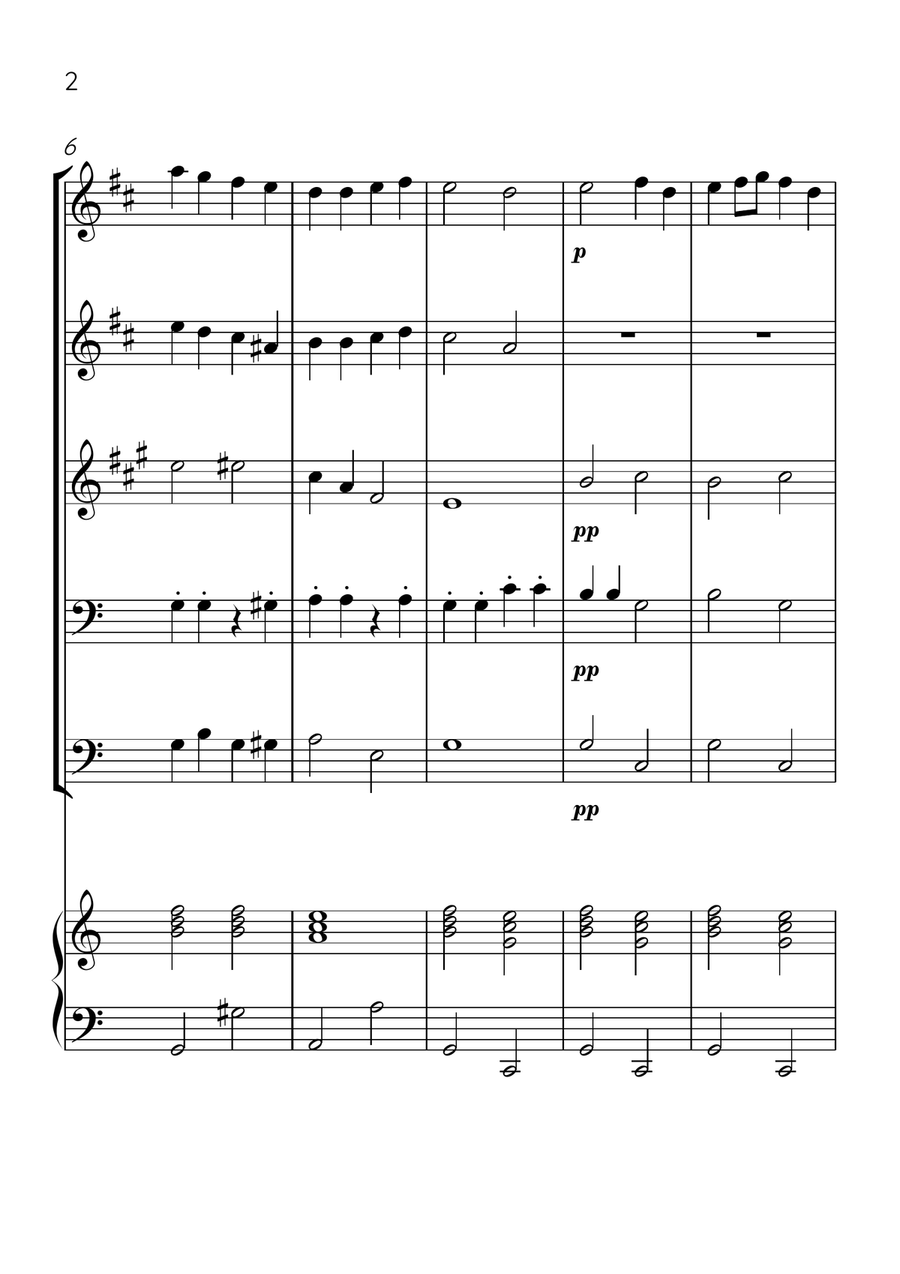 Ode To Joy - Brass Quintet and Piano in C Major - Beginner Level Brass Quintet scores gallery preview page 2