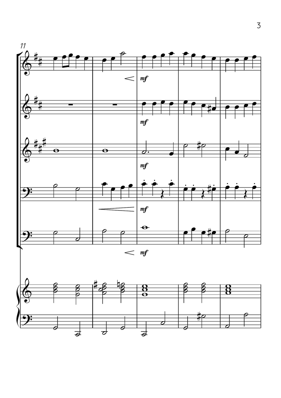 Ode To Joy - Brass Quintet and Piano in C Major - Beginner Level Brass Quintet scores gallery preview page 3
