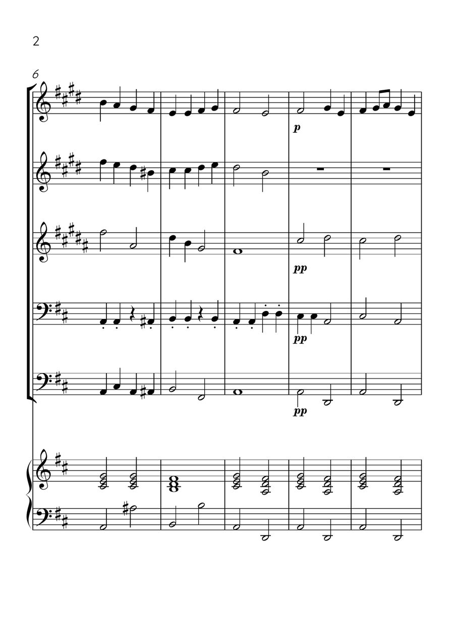 Ode To Joy - Brass Quintet and Piano in D Major - Beginner Level Brass Quintet scores gallery preview page 2